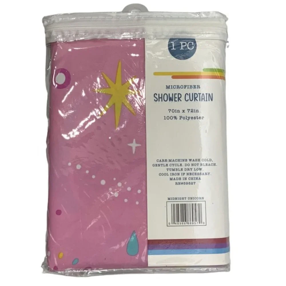 Matt & Maddie Unicorn Rainbow Fabric Shower Curtain 70 X 72 In Multicolor Pink